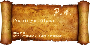 Puchinger Alóma névjegykártya